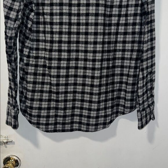 AEROPOSTALE Black and Grey Micro Buffalo Check Flannel Shirt-M NWOT - Picture 6 of 8